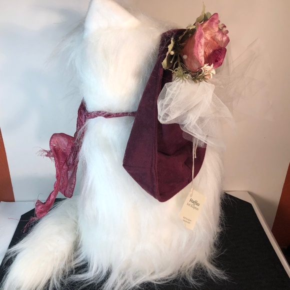 14” Angora Cat Figure/Doorstop Fluffy soft sculpture Custom Made - Picture 8 of 16